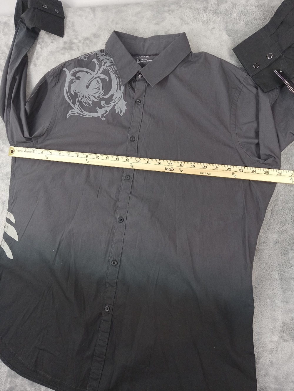 APT.9 Men's Gray Botton Donw Shirt with White Wing Graphic Size XL - Picture 10 of 13